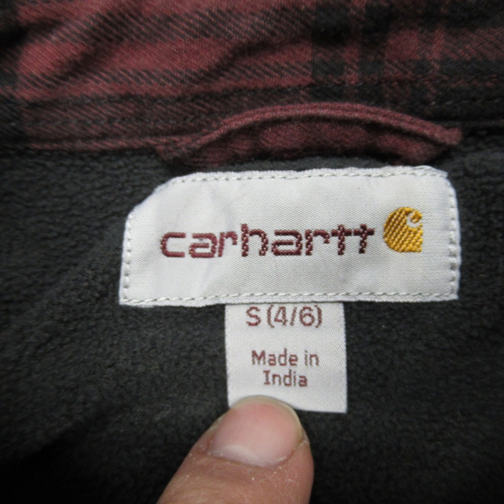 Carhartt Shirt Womens Small Purple Rugged Flex Flannel Fleece Lined Button Up - Picture 4 of 14